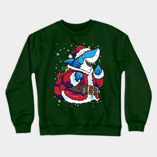 Shark Santa Claus Christmas Crewneck Sweatshirt